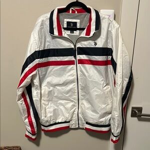 U.S. Polo Assn. Men's White and Red Jacket